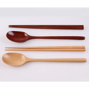 Grande cuillère en bois ronde personnalisée avec logo - Product Image 2