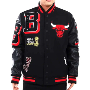 Veste de baseball classique pour homme, conçue sur mesure, en laine et polyester, écologique, coupe-vent, imperméable, doublure en polaire, doublure en soie - Product Image 4
