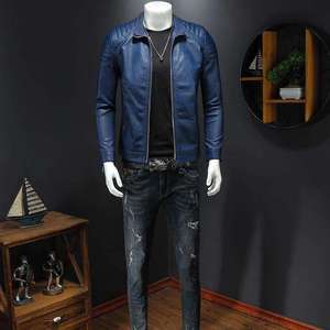 SMART SHINE ENTERPRISES <b>Men</b> Premium Genuine <b>Leather</b> <b>Jacket</b> Casual Soft Comfortable Durable Full Zip Stand Front Regular Fit - Product Image 5