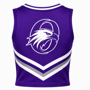 Customized Purple Cheer <b>Shirt</b> Sleeveless Athletic Team Sports Top Competition Training Cheer Squad Uniform Performance Wear - Product Image 2