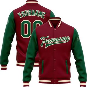 Good Quality Unisex Baseball Varsity <b>Jacket</b> Wool/Polyester/Cotton Embroidery Front Logo Long Sleeve Windproof <b>Quilted</b> Wholesale - Product Image 4