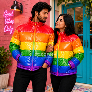 Veste matelassée unisexe Cosh International Premium pour l'hiver, arc-en-ciel, chaude et décontractée, pour hommes et femmes - Product Image 3