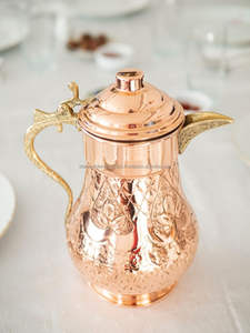 เหยือกน้ำทองแดงทำมือพร้อมฝาปิดสำหรับใช้ในบ้านและโรงแรม - Product Image 2