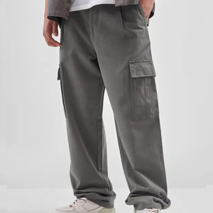 Pantalon cargo homme personnalisé avec logo, coupe ample et décontractée, effet délavé vintage, multi-poches, style streetwear et outdoor - Product Image 4