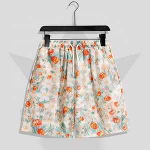 Shorts de Playa para Hombre con Estampado Floral, Cintura Media, Cordón Ajustable, Secado Rápido, Poliéster, con Bolsillos Laterales - Product Image 5