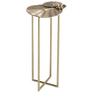 Table d'appoint sculpturale en métal avec base à motif créatif pour les intérieurs de maisons contemporaines de luxe - Product Image 6