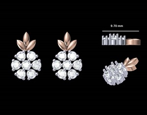 14K Solid Rose Gold 0.35ct Lab Grown Diamond Floral Cluster Stud <b>Earrings</b> Wedding Elegant Jewelry Gift for Women - Product Image 5