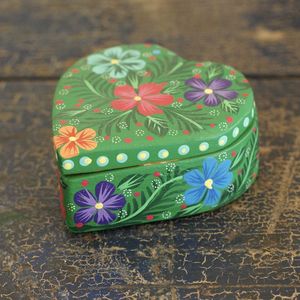 Boîte de rangement carrée en bois écologique peinte à la main, boîte cadeau décorative vintage, organisateur artisanal fait main avec couvercle, logo personnalisé - Product Image 5