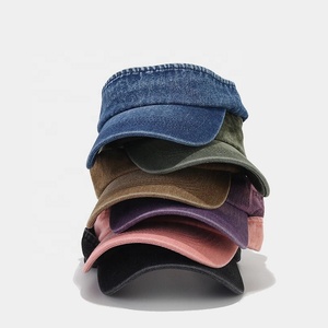 Casquette Visière Vintage Style Littéraire, Chapeau de Soleil à Dessus Ouvert pour Hommes et Femmes, en Denim pour Sports de Plein Air et Activités Éducatives, Design Uni - Product Image 3