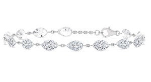 <b>Drilled</b> Marquise & Pear Lab Grown <b>Diamond</b> Station Bracelet 7.72 CTW 7 Inch 9K Rose Gold - Product Image 4