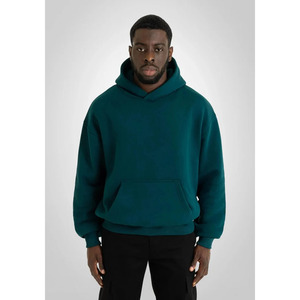 Sweat-shirt à capuche en molleton surdimensionné pour homme, couleur unie, 100% coton, streetwear décontracté d'hiver - Product Image 1