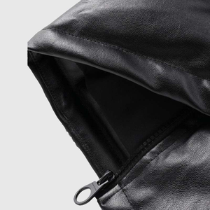 เสื้อแจ็คเก็ตหนัง PU ทรงพองสไตล์แฟชั่นสำหรับผู้หญิง - Product Image 4