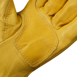 Gants de sécurité en cuir jaune, longueur poignet, non doublés, respirants, style uni, pour usage extérieur, toutes saisons - Product Image 6