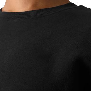 Sweat-shirt à col rond noir pour homme, en molleton premium, à manches longues, décontracté, athlétique, streetwear, vêtements de sport, vêtements d'entraînement - Product Image 4