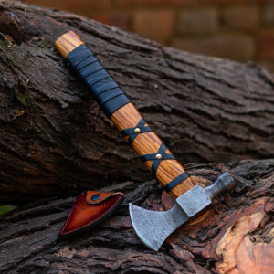 Hacha Vikinga Nórdica Forjada a Mano, Acero con Alto Contenido de Carbono, Tomahawk, Hacha para Campismo y Supervivencia, Ragnar Lothbrok, Regalo Ideal, OEM ODM - Product Image 1