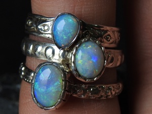 Wholesale Children's Solid Australian <b>Opal</b> Multi Fire 925 Sterling <b>Silver</b> Designer Band <b>Ring</b> October Birthstone Handmade Jewelry - Product Image 4