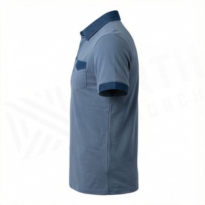 เสื้อโปโลผู้ชายสีพื้นแบบกำหนดเอง แขนสั้น ผ้าฝ้ายลำลอง ไซส์ใหญ่ แฟชั่นฤดูร้อน รับผลิตแบบ OEM ODM ทรงพอดีตัว - Product Image 3