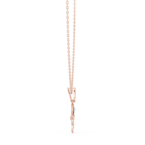 LUMINOUS GOOD LUCK CHARM LAB GROWN DIAMOND <b>PENDANT</b> SET IN 18KT <b>SOLID</b> ROSE <b>GOLD</b> FOR ENGAGEMENT PARTY VALENTINE GIFT DAILY WEAR - Product Image 3
