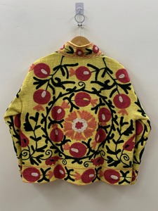 Veste en coton brodée florale bohème à col rabattu et manches longues pour femme, vêtement d'extérieur décontracté, grande taille, printemps - Product Image 2