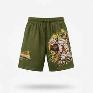 Shorts de sport athlétiques de haute qualité à double couche, imprimés sur mesure, couleur unie jaune fluorescent, pour la natation, la gym et le basketball - Product Image 4