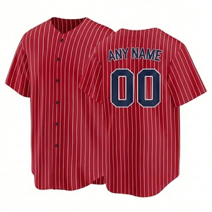 Camiseta de Béisbol Personalizada para Hombre, Manga Corta, Cierre de Botones, Transpirable, de Poliéster, con Cualquier Nombre y Número 00 en la Espalda - Product Image 5