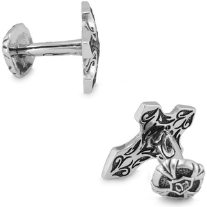 Pins Personalizados con Cruz de los Caballeros Templarios, Cristal Negro, Metal Plateado, Accesorios al por Mayor, Regalia Masónica - Product Image 2