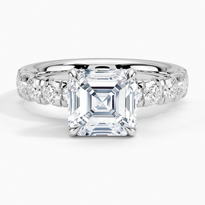 BOJ <b>Ring</b> 0128 Asscher Cut 925 <b>Silver</b> Luxe French Prong Setting Solitaire Diamond <b>Ring</b> 2ct D Color VVS1 Moissanite GRA Certified - Product Image 1