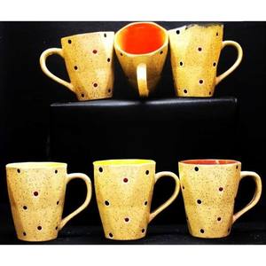 Ensemble de tasses à lait en céramique classiques à motif de pois tourbillonnants - Product Image 2