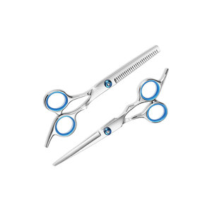 Ciseaux de barbier de qualité supérieure, lame de rasoir, ensemble de ciseaux de coiffure en couleur or avec magnifique étui en cuir et PU, kit de sécurité pour salon - Product Image 1