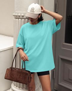 Vêtements décontractés pour femmes, streetwear, manches longues, col rond, épaules tombantes, tissu jersey doux en spandex/polyester, séchage rapide, écologique - Product Image 2