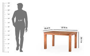 Solid Wood Dining <b>Table</b> Set 6 Seater, Modern Rectangular Wooden Furniture, Contemporary Natural Dining Room Set for Home - Product Image 5