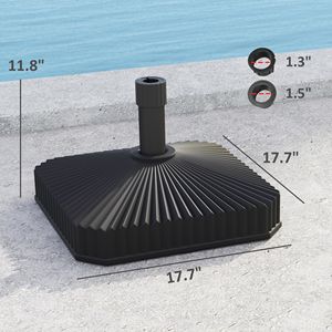 Base per Ombrellone da Patio Quadrato da 9 e 10 Piedi, Robusta Base per Esterni con Capacità di Carico di 42 libbre e 33 libbre (con riempimento d'acqua) - Product Image 3