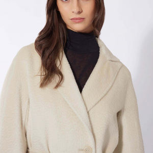 Abrigo Largo Vintage para Mujer con Cinturón |   Ropa de Abrigo de Moda para Mujer, 100% Lana, Venta al Por Mayor OEM, Otoño Invierno - Product Image 3