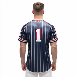 Chemises de baseball pour hommes, coupe moderne, sublimation personnalisée, multicolores, maillots professionnels pour équipes et clubs / rayures sportives pour équipes et clubs masculins - Product Image 3