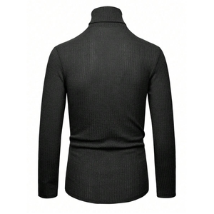 Hot Selling Men's Turtleneck Sweater Custom Casual Winter Clothing with High Elastic Base <b>Shirt</b> Breathable Feature - Product Image 2