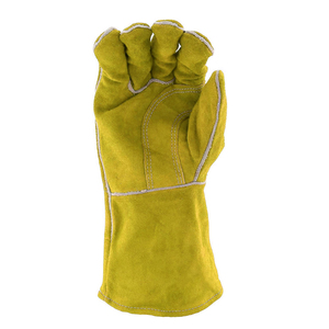 Guantes de Soldadura con Logotipo Personalizado, Guantes de Trabajo de Cuero Vacuno, Protección Contra el Calor, Guantes de Seguridad para la Construcción - Product Image 4