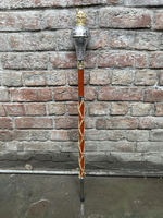 Bâton de majorette en acier inoxydable avec tête en cuivre, boule gravée, couronne de lion, personnalisable, service ODM/OEM