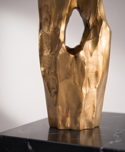 Vase à fleurs moderne en métal doré, centre de table abstrait de luxe, conteneur décoratif creux pour la maison, l'hôtel, vente en gros - Product Image 2