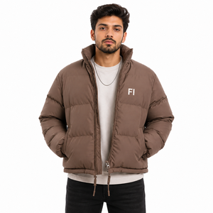 Wholesale Men's Puffer <b>Jacket</b> Quilted Padded Winter <b>Jacket</b> Stand Collar Full Zip Warm Outdoor Casual Men's <b>Jacket</b> OEM Custom USA - Product Image 1