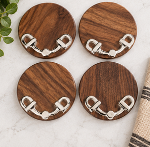Posavasos de madera redondo hecho a mano de latón AK con juego de metal superior de 4 artículos de diseño de tendencia para vajilla/Decoración de cocina - Product Image 3