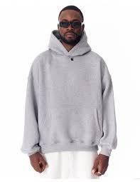 Custom Men's Streetwear Hoodie - High Quality 100% Cotton <b>Fleece</b> Plain <b>Black</b> Pullover with Pocket - Product Image 2