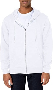 Wholesale customized plain blank zipper hoodies with kangroo pocket <b>thick</b> <b>fleece</b> 320GSM winter hoodies your logo printed - Product Image 3