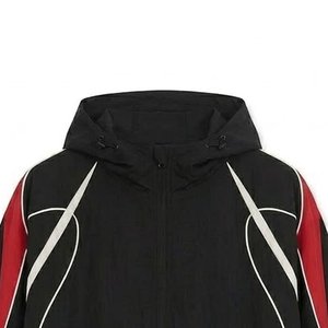 Conjuntos de Chaqueta Cortavientos de Nailon para Hombre en Rojo, Negro y Blanco con Logotipo Personalizado RTS High Sales, Trajes para Verano, Ropa de Calle, Sudaderas con Capucha y Pantalones - Product Image 6
