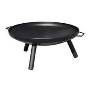 Brasero d'extérieur robuste et moderne en acier, avec pieds cylindriques, cuve profonde et ronde en métal, pour feu de bois et charbon de bois - Product Image 3