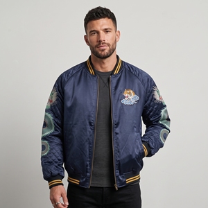 Blouson bomber brodé sur mesure Dragon & Tigre d'inspiration japonaise pour les marques de streetwear et les labels privés - Product Image 2