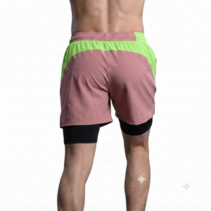 Pantalones Cortos Deportivos de Cintura Alta para Hombre, Color Rosa Polvoriento, a la Moda, Resistentes al Viento, Impermeables, Transpirables, para Gimnasio, Correr, con Bolsillos - Product Image 2