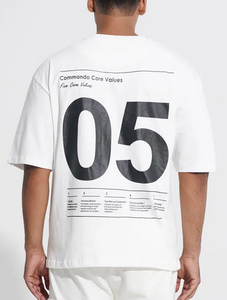 Heavyweight 240 GSM Breathable Knitted Fabrics 100% Cotton OEM Custom Logo Oversized Drop Shoulder Boxy Fit T-Shirt for Men - Product Image 2