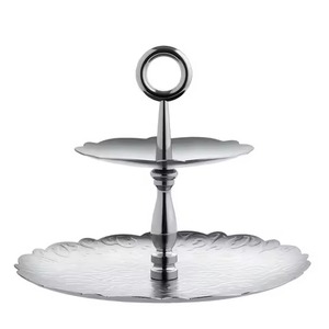 Décoration de mariage, support à gâteau en métal, présentoir à gâteau, plateau de service pour desserts, décoration de table de fête - Product Image 3