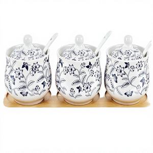 Pot à épices bleu Jaffiust avec couvercle, récipient de stockage hermétique pour la cuisine, pour la conservation de la fraîcheur des assaisonnements - Product Image 4
