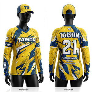 Jersey de Paintball Premium de Poliéster de 180 GSM, Diseño Sublimado Naranja y Negro con Paneles Acolchados, Logotipo Personalizado - Product Image 4